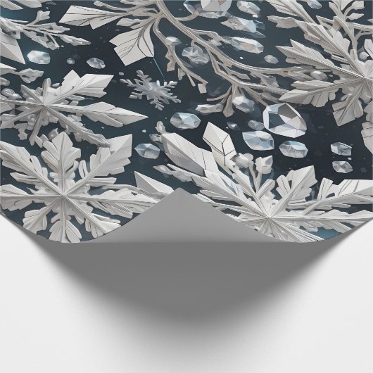 Crystal Snowflake Wrapping Paper Geschenkpapier (Ecke)