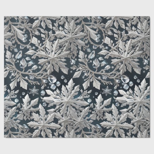 Crystal Snowflake Wrapping Paper Geschenkpapier (Saum)