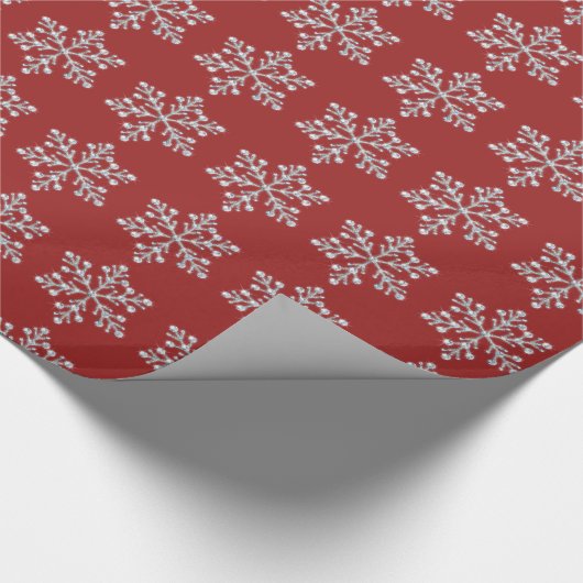 Crystal Snowflake Wrapping Paper - rot Geschenkpapier (Ecke)
