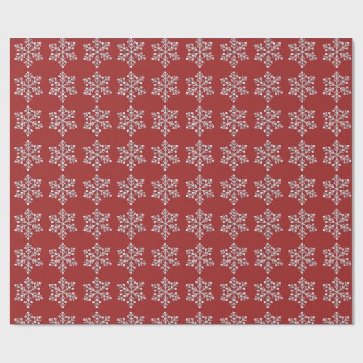 Crystal Snowflake Wrapping Paper - rot Geschenkpapier (Flach)