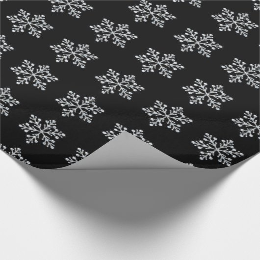 Crystal Snowflake Wrapping Paper - schwarz Geschenkpapier (Ecke)
