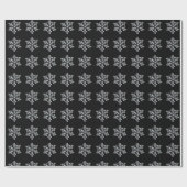 Crystal Snowflake Wrapping Paper - schwarz Geschenkpapier (Flach)