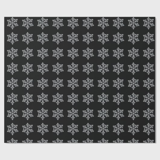Crystal Snowflake Wrapping Paper - schwarz Geschenkpapier (Flach)