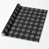 Crystal Snowflake Wrapping Paper - schwarz Geschenkpapier (Ungerollt)