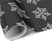 Crystal Snowflake Wrapping Paper - schwarz Geschenkpapier (Rolleneckpunkt)