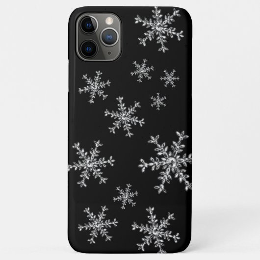 Crystal Snowflakes Black iPhone Case (Rückseite)