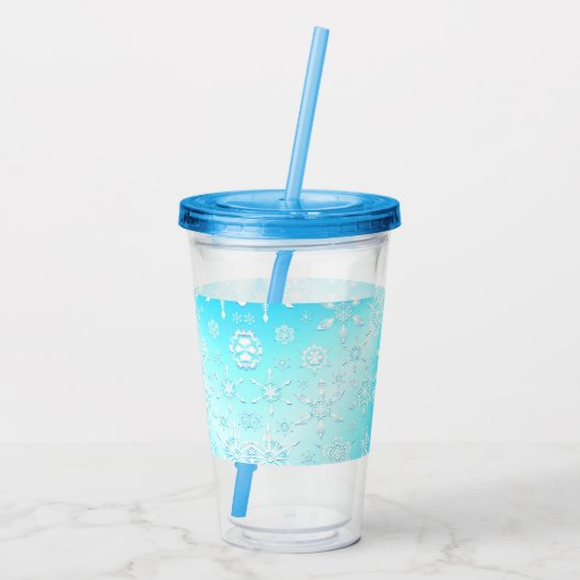 Crystal Snowflakes Pattern Acryltrinkbecher (Rückseite)