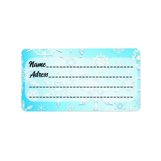 Crystal Snowflakes Pattern Adressaufkleber (Vorne)