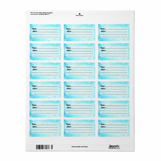 Crystal Snowflakes Pattern Adressaufkleber (Vorne)