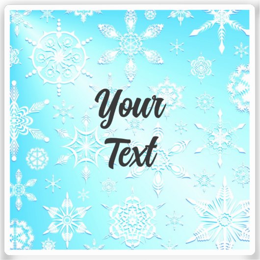 Crystal Snowflakes Pattern Aufkleber (Vorderseite)