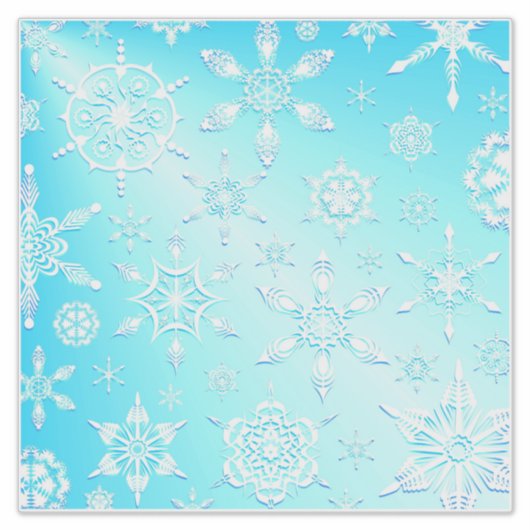 Crystal Snowflakes Pattern Aufkleber (Vorderseite)
