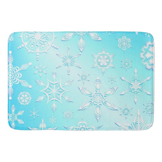 Crystal Snowflakes Pattern Badematte (Vorderseite)