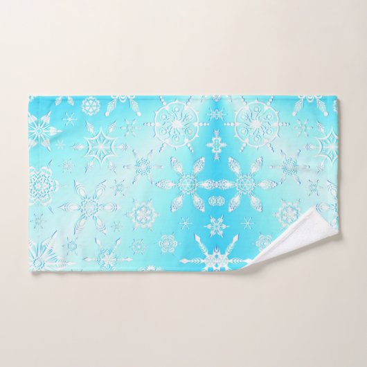 Crystal Snowflakes Pattern Badhandtuch Set (Handtuch)