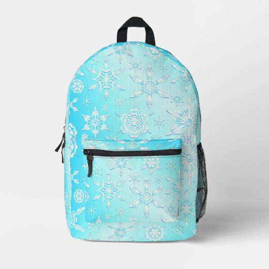 Crystal Snowflakes Pattern Bedruckter Rucksack (Vorderseite)
