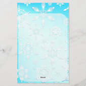 Crystal Snowflakes Pattern Briefpapier (Rückseite)