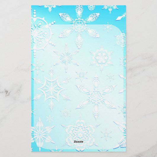 Crystal Snowflakes Pattern Briefpapier (Rückseite)