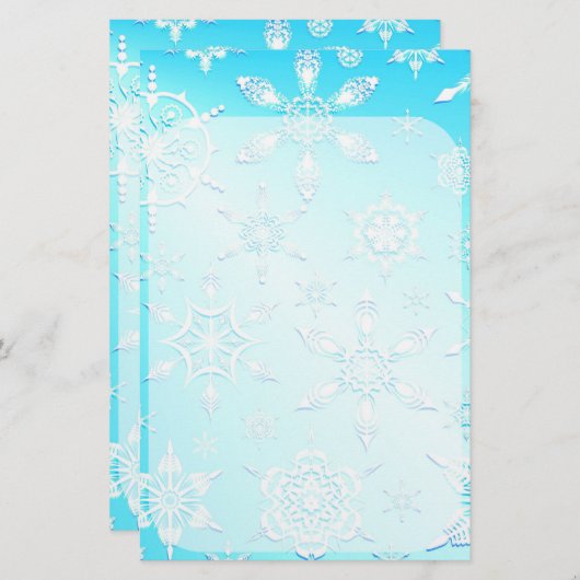 Crystal Snowflakes Pattern Briefpapier (Vorne/Hinten)