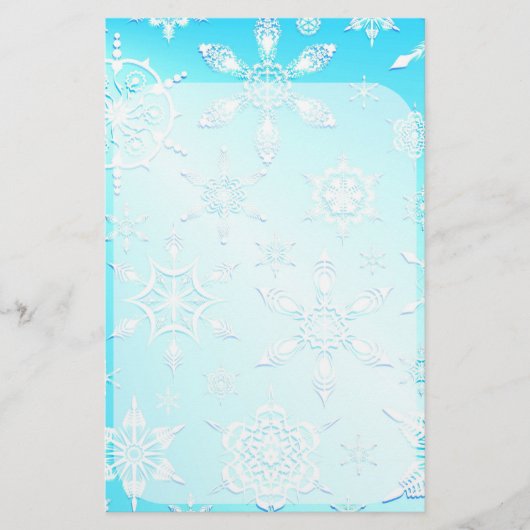 Crystal Snowflakes Pattern Briefpapier (Vorderseite)