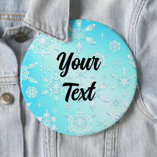 Crystal Snowflakes Pattern Button