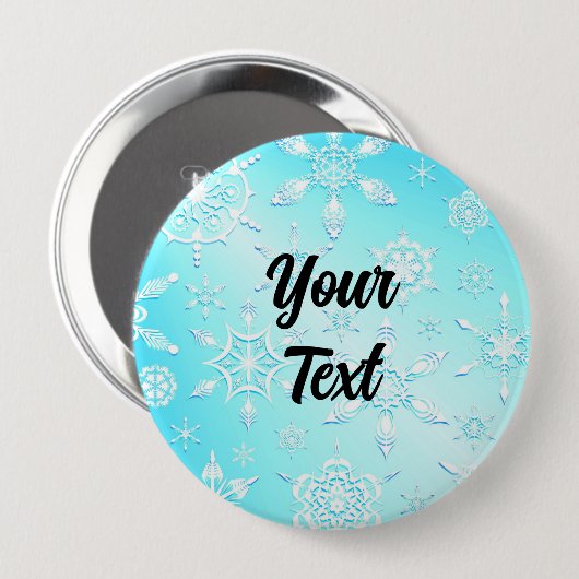 Crystal Snowflakes Pattern Button (Vorne & Hinten)