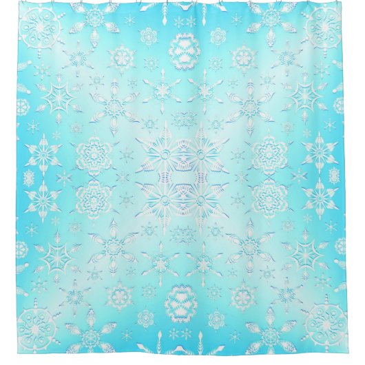 Crystal Snowflakes Pattern Duschvorhang (Vorderseite)