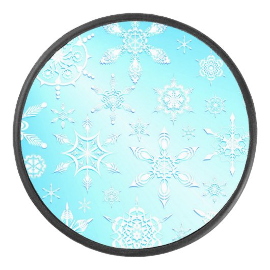 Crystal Snowflakes Pattern Eishockey Puck (Vorderseite)
