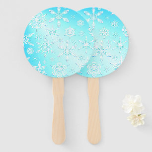 Crystal Snowflakes Pattern Fächer