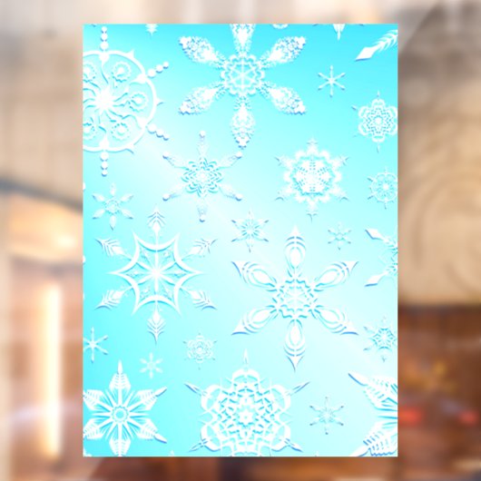 Crystal Snowflakes Pattern Fensteraufkleber (Blatt 2)