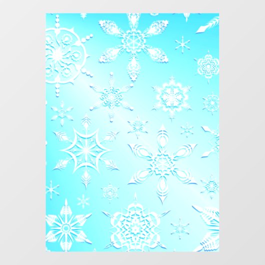 Crystal Snowflakes Pattern Fensteraufkleber (Blatt)