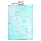 Crystal Snowflakes Pattern Flachmann (Vorderseite)