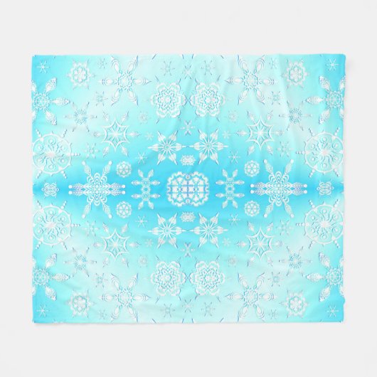 Crystal Snowflakes Pattern Fleecedecke (Vorderseite (Horizontal))