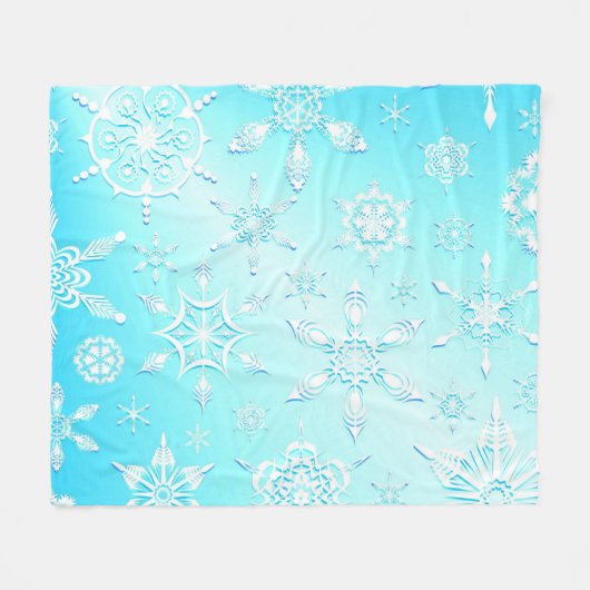 Crystal Snowflakes Pattern Fleecedecke (Vorderseite (Horizontal))