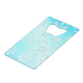 Crystal Snowflakes Pattern Geldbeutel Flaschenöffner (Vorderseite Schrägansicht)