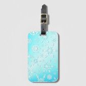 Crystal Snowflakes Pattern Gepäckanhänger (Vorderseite Vertikal)
