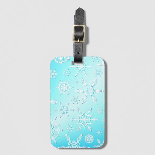Crystal Snowflakes Pattern Gepäckanhänger (Vorderseite Vertikal)