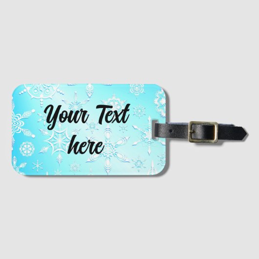 Crystal Snowflakes Pattern Gepäckanhänger (Vorderseite (Horizontal))