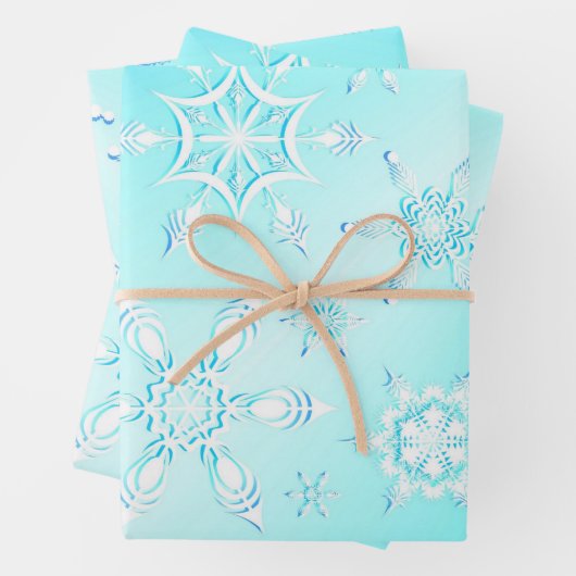Crystal Snowflakes Pattern Geschenkpapier Set (Beispiel)