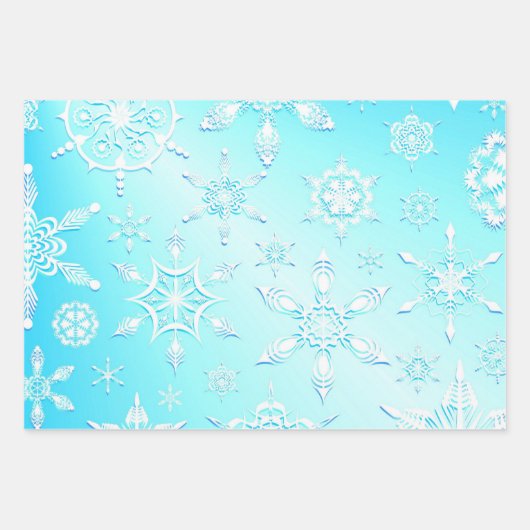 Crystal Snowflakes Pattern Geschenkpapier Set (Vorderseite 3)