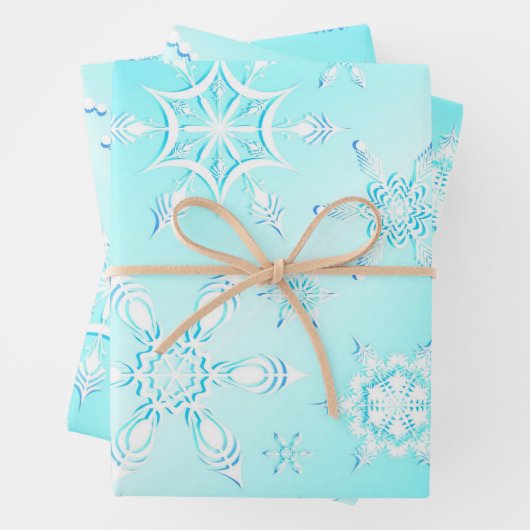 Crystal Snowflakes Pattern Geschenkpapier Set (Beispiel)