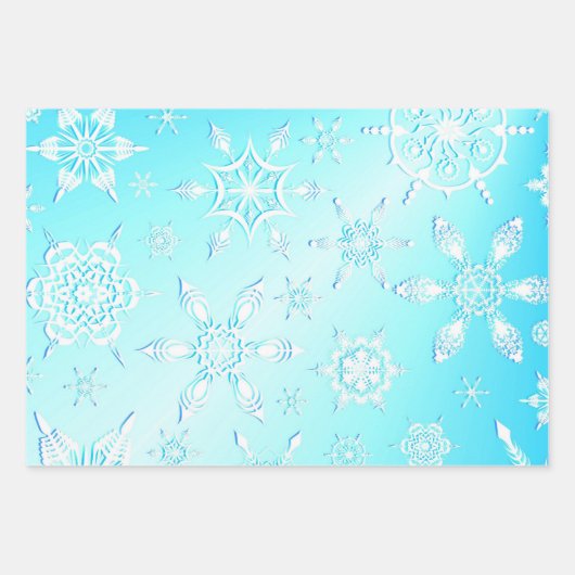 Crystal Snowflakes Pattern Geschenkpapier Set (Vorderseite)