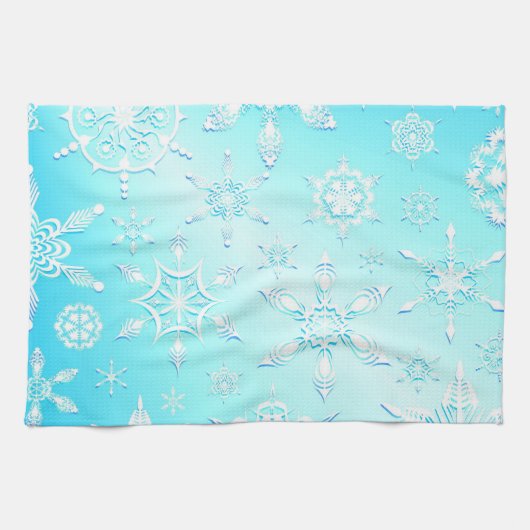 Crystal Snowflakes Pattern Geschirrtuch (Horizontal)