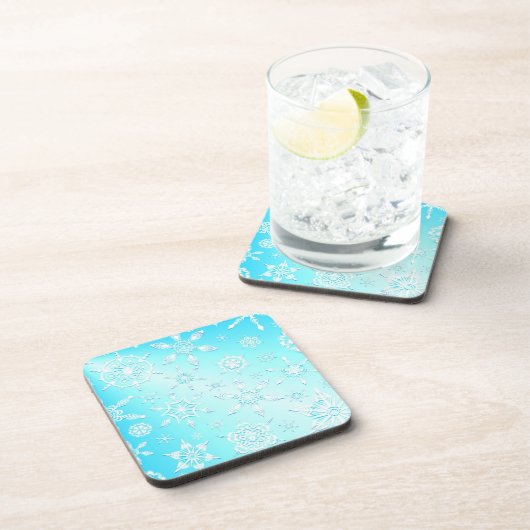 Crystal Snowflakes Pattern Getränkeuntersetzer (Rechte Seite)