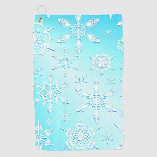 Crystal Snowflakes Pattern Golfhandtuch (Vorderseite)