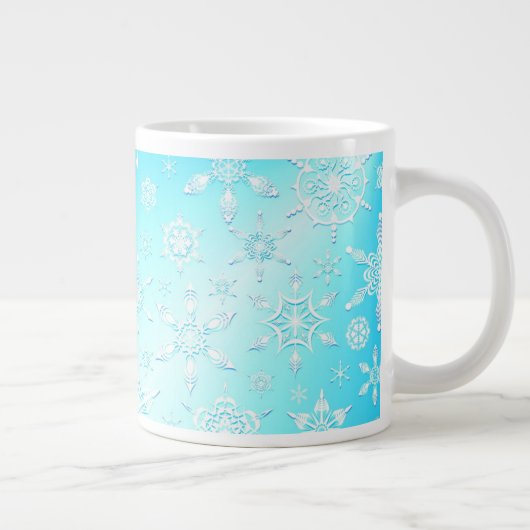 Crystal Snowflakes Pattern Jumbo-Tasse (Rechts)