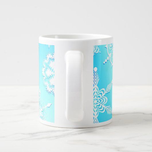 Crystal Snowflakes Pattern Jumbo-Tasse (Rückseite)