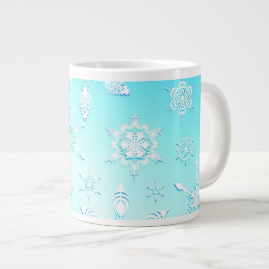 Crystal Snowflakes Pattern Jumbo-Tasse (Vorderseite Rechts)