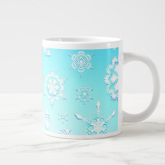 Crystal Snowflakes Pattern Jumbo-Tasse (Rechts)