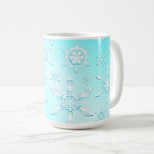 Crystal Snowflakes Pattern Kaffeetasse (VorderseiteRechts)