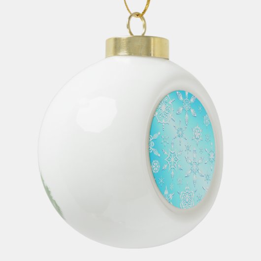 Crystal Snowflakes Pattern Keramik Kugel-Ornament (Links)