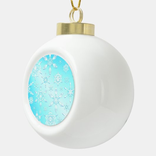 Crystal Snowflakes Pattern Keramik Kugel-Ornament (Rechts)